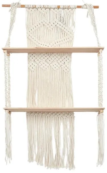 Ραφιέρα τοίχου Μακραμέ Home Deco Factory με 2 ράφια και διαστάσεις 50x13x85cm
