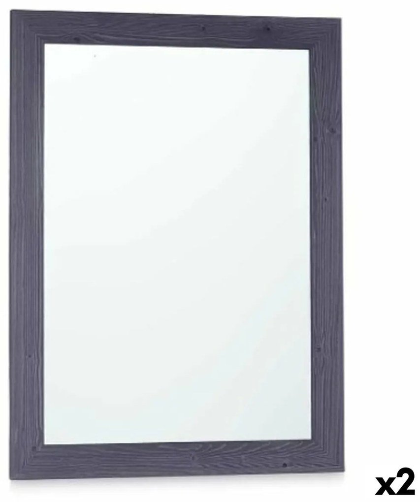 Τοίχο καθρέφτη 82715 Μπλε 60 x 80 cm Ξύλο MDF Ορθογώνιο (x2)
