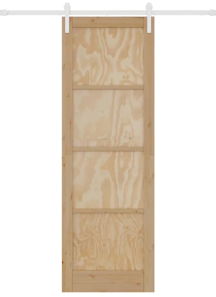 vidaXL Συρόμενη Πόρτα Φυσικό και λευκό 78 x 232 cm