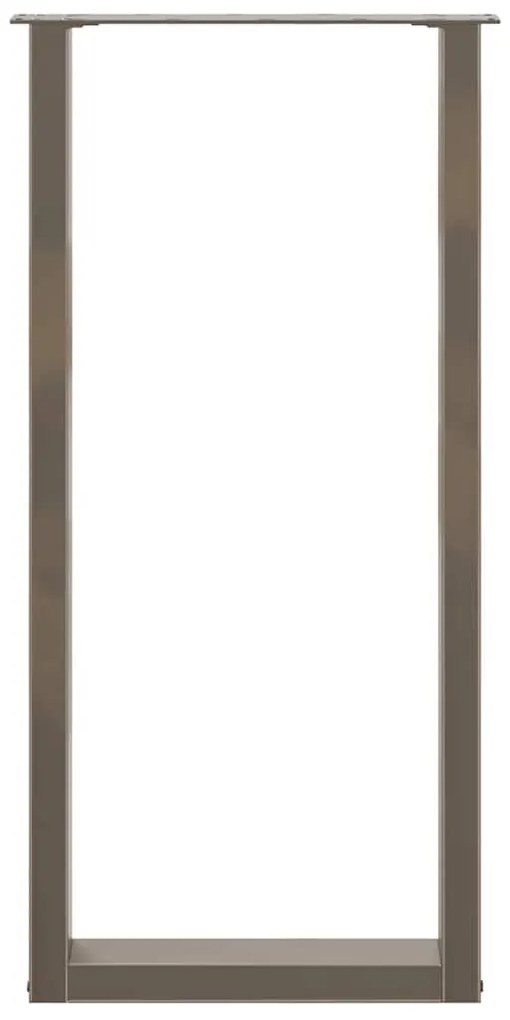 vidaXL Πόδια Τραπεζιού Μπαρ σε Σχήμα U, 2 τεμ., Φυσικό Ατσάλι 40x(100-101) εκ. Ατσάλι