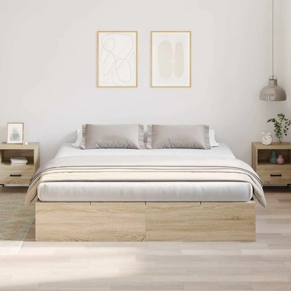 vidaXL Σκελετός Κρεβατιού Sonoma Δρυς 200 x 180 x 31.5 εκ.