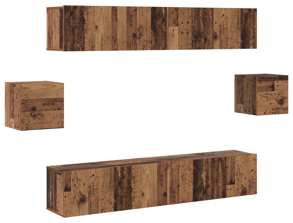 vidaXL 6 Piece TV Cabinet Set Παλαιό Ξύλο