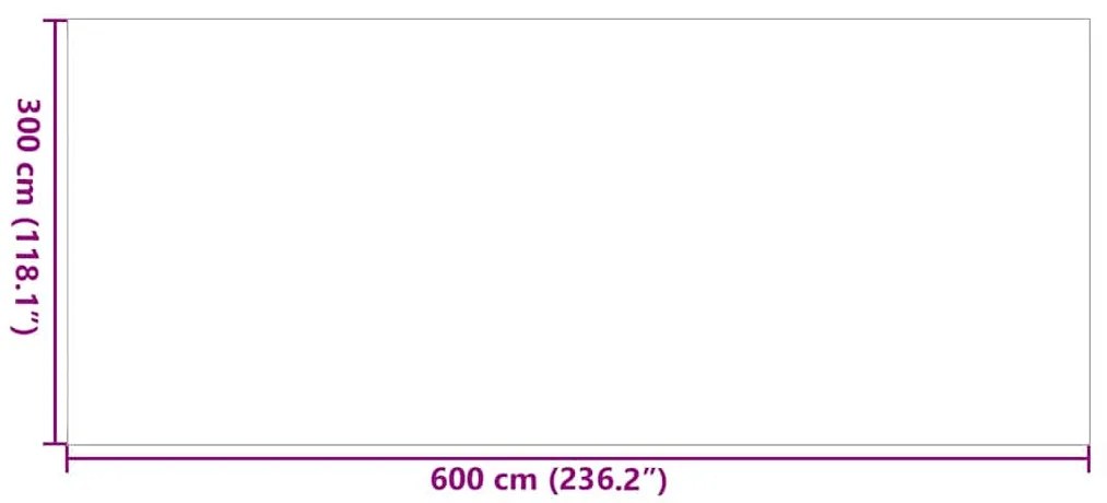 vidaXL Χαλί εξωτερικού χώρου Μαύρο και γκρι 300 x 600 cm PP
