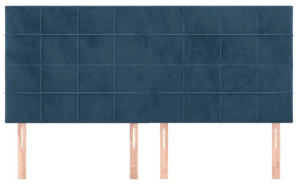 vidaXL Κεφαλάρι Σκούρο Μπλε Βελούδινο 200x5x118/128 εκ.