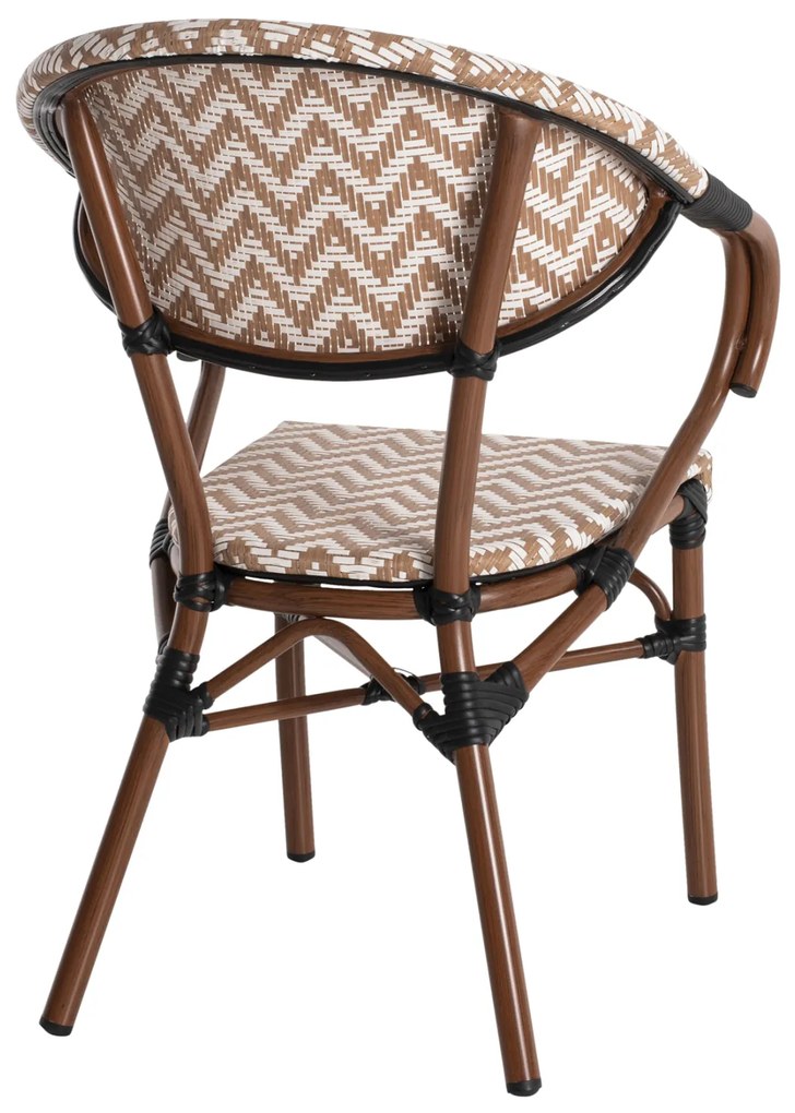 Πολυθρόνα Bamboo Look Καφέ-Λευκό 56,5x56,5x82 Εκ.
