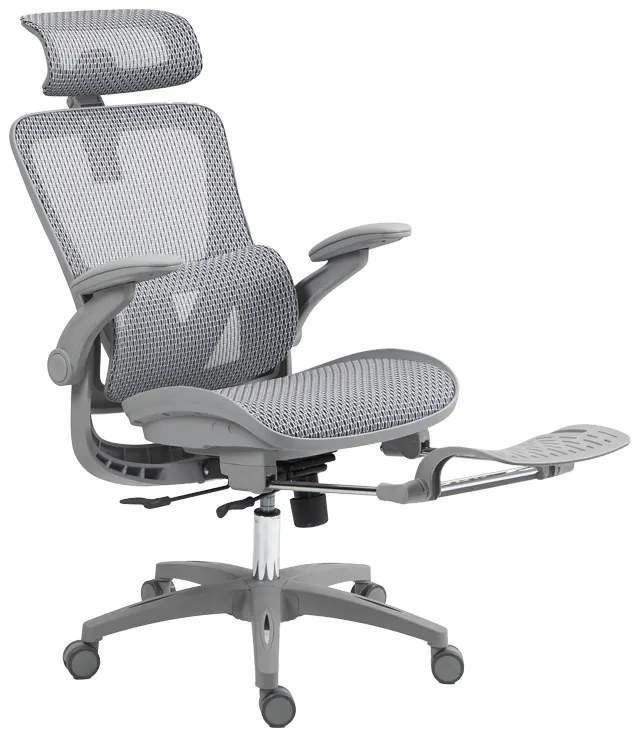 Καρέκλα γραφείου εργασίας Zenyk pakoworld mesh σε grey  απόχρωση 63x70x126εκ