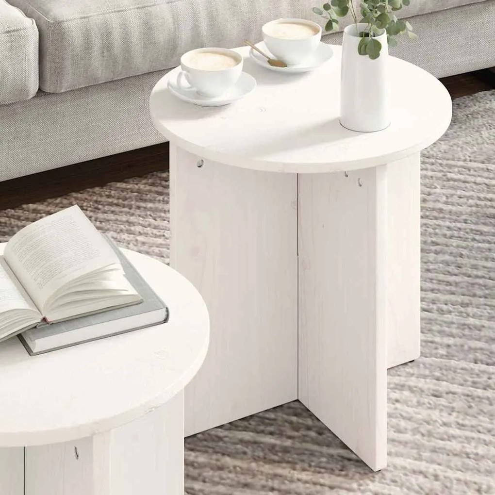 vidaXL Τραπεζάκι σαλονιού 2 pcs Λευκό 41.5 x 41.5 x 41 εκ