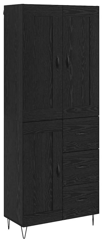 vidaXL Highboard Μαύρη Οξυά 69,5 x 34 x 180 εκ. Επεξεργασμένο ξύλο