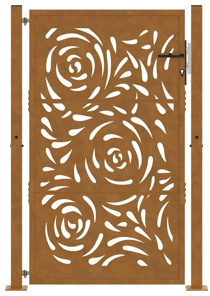 vidaXL Πόρτα Κήπου 100x150 εκ. από Ατσάλι με Σχέδιο Φλόγας για Αντοχή στις Καιρικές Συνθήκες