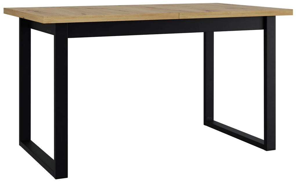 Τραπέζι Victorville 353, Artisan βελανιδιά, Μαύρο, 79x80x140cm, 39 kg, Επιμήκυνση, Πλαστικοποιημένη μοριοσανίδα, Μέταλλο | Epipla1.gr