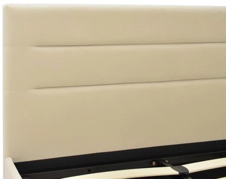Επενδυμένο Κρεβάτι Molito Ημίδιπλο με Αποθηκευτικό χώρο Βελούδο Εκρού 120x200εκ. 128x214x91 εκ.