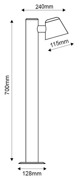 ΛΕΥΚΟ ΦΩΤΙΣΤΙΚΟ VIDA 1XGU10 MAX.35W IP44 ΜΕ ΚΟΛΩΝΑ &amp; ΔΙΑΦΑΝΟ ΓΥΑΛΙ - VIDA1POWH - VIDA1POWH