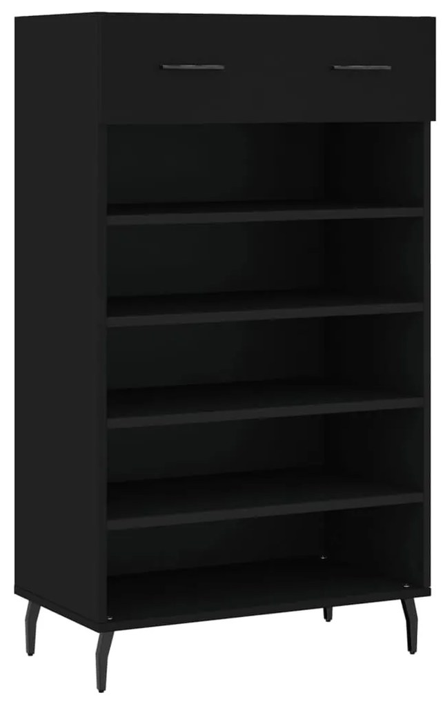 vidaXL Παπουτσοθήκη Μαύρη 60 x 35 x 105 εκ. από Επεξεργασμένο Ξύλο