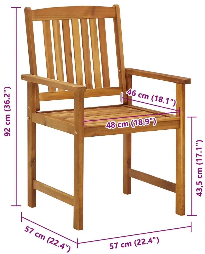 vidaXL Καρέκλες Κήπου 4 τεμ. από Μασίφ Ξύλο Ακακίας