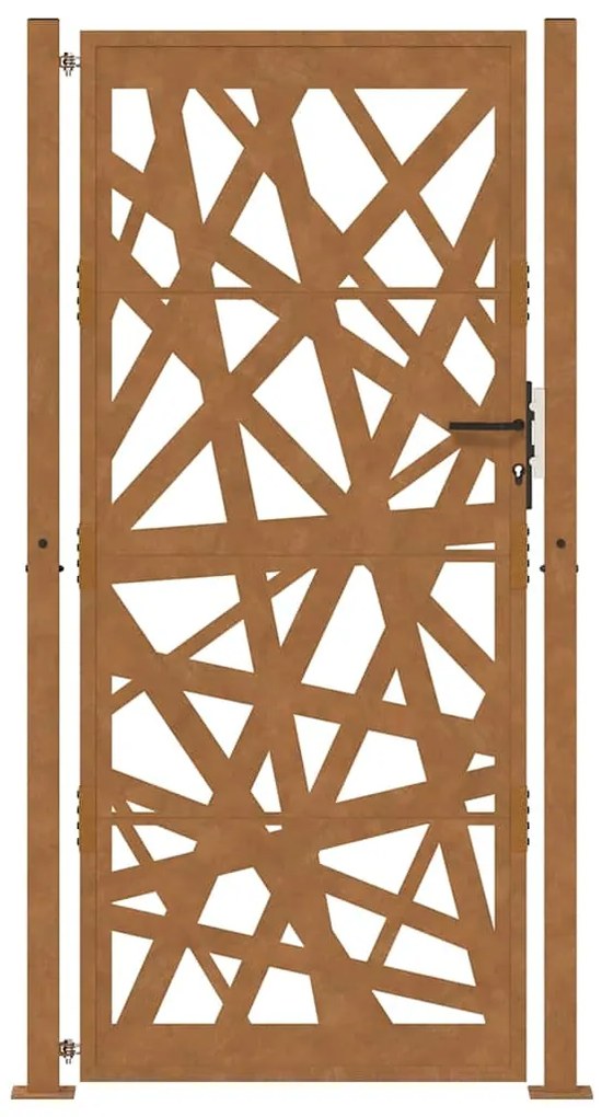 vidaXL Πύλη κήπου 105x205 cm από καιρικό χάλυβα Light Design