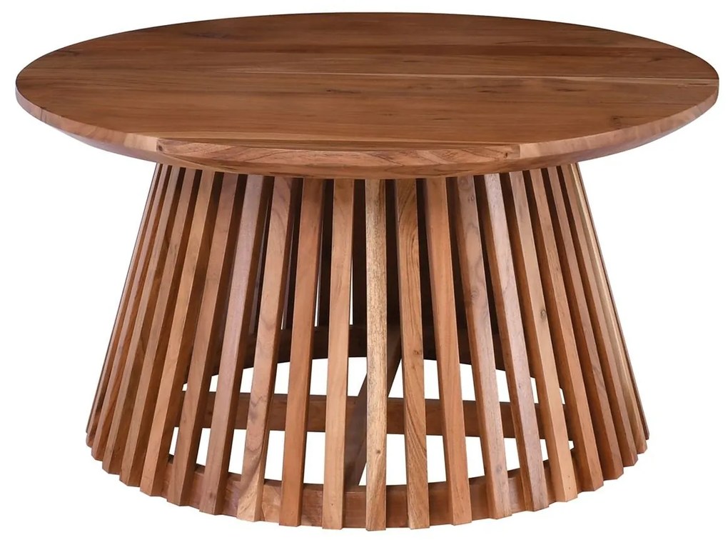 RIM Τραπέζι Σαλονιού, Ξύλο Ακακία Φυσικό Φ80cm H.43cm