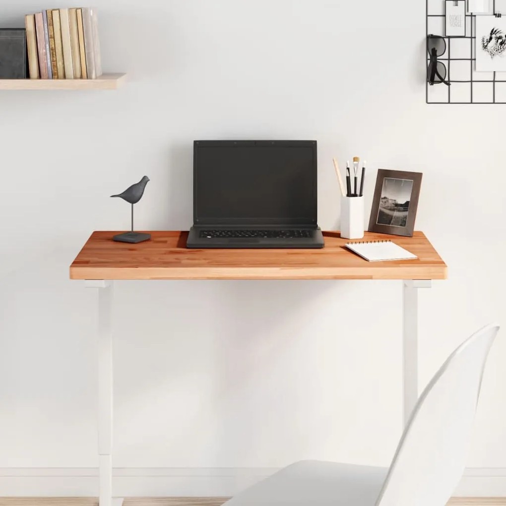 vidaXL Επιφάνεια Τραπεζιού Ορθογώνια 80x40x2,5 εκ. Μασίφ Ξύλο Οξιάς