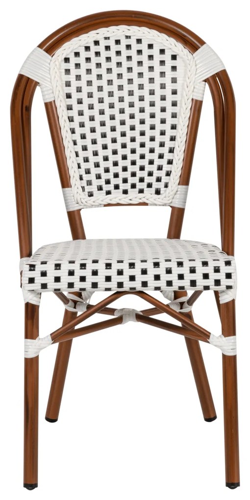 Καρέκλα Κήπου MUTARAZI Λευκό/Μαύρο Αλουμίνιο/Rattan 50x57x85cm - 14840060 - 14840060
