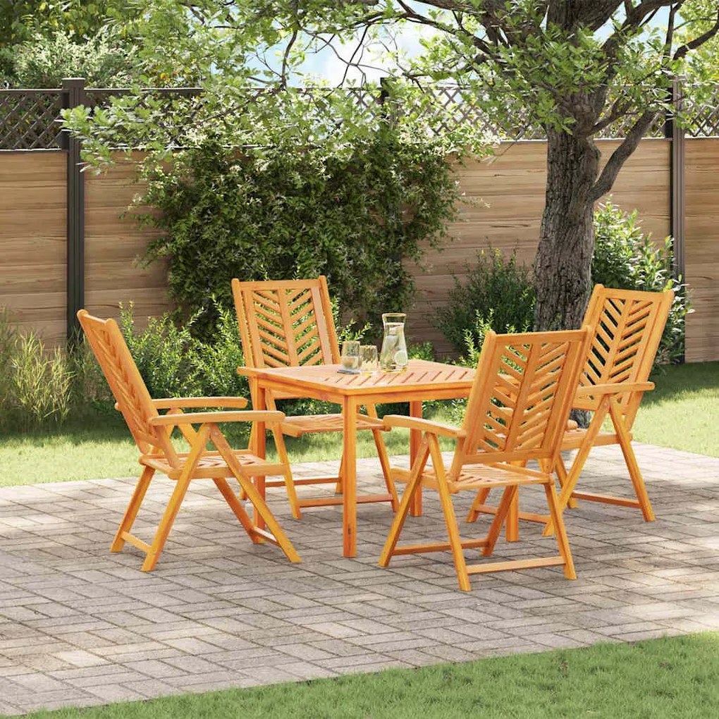 vidaXL Σέτ φαγητού για κήπο 5 pcs Καφέ 90 x 90 x 74 cm