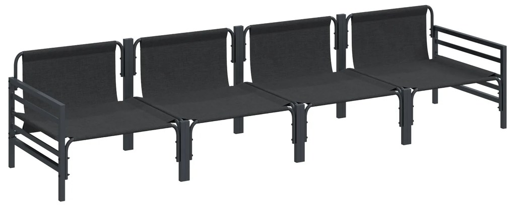 vidaXL Σετ Καναπέ Κήπου 4 pcs Ανθρακί Ατσάλι