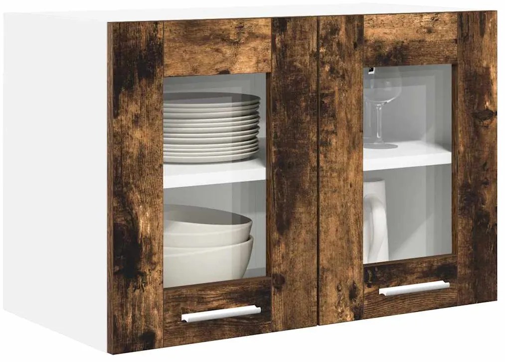 vidaXL Κρεμαστό ντουλάπι Riga 2 pcs Καπνιστό Δρύς 60 x 31 x 40 εκ