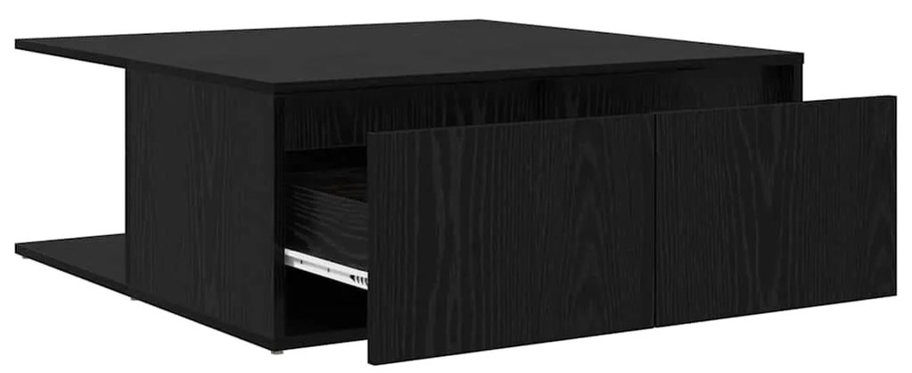 vidaXL Τραπεζάκι σαλονιού with Drawer Μαύρη δρυς 80 x 80 x 31 cm