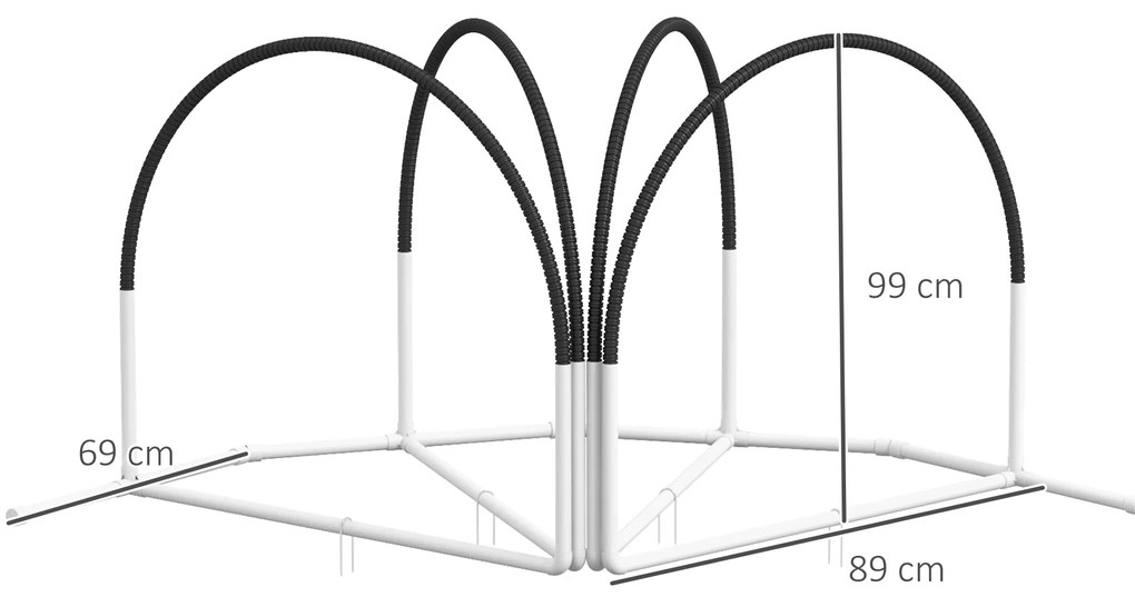 PawHut Σετ Agility για σκύλους, 4 τεμάχια, 89 x 69 x 99 cm, Λευκό + Μαύρο