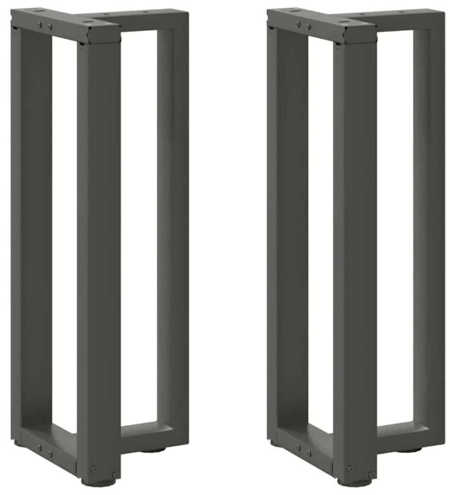 Πόδια Κονσόλας σε Σχήμα Τ, 2 τεμ. Ανθρακί 25x28x(72-73) εκ. Ατσάλι