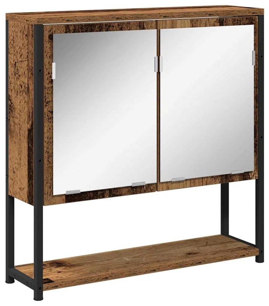 vidaXL Ντουλάπα Καθρέφτη Παλιό ξύλο 60 x 16 x 60 εκ Επεξεργασμένο ξύλο