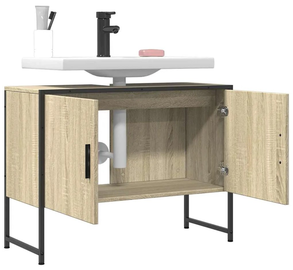 vidaXL Ντουλάπι Μπάνιου Νιπτήρα Sonoma Δρυς 80 x 33 x 60εκ. Επεξ. Ξύλο