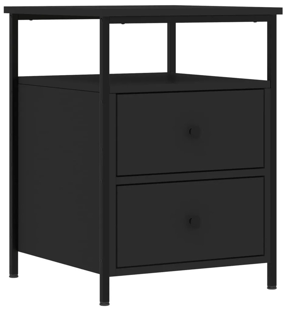 vidaXL Κομοδίνο Μαύρο 44 x 45 x 60 εκ. από Επεξεργασμένο Ξύλο