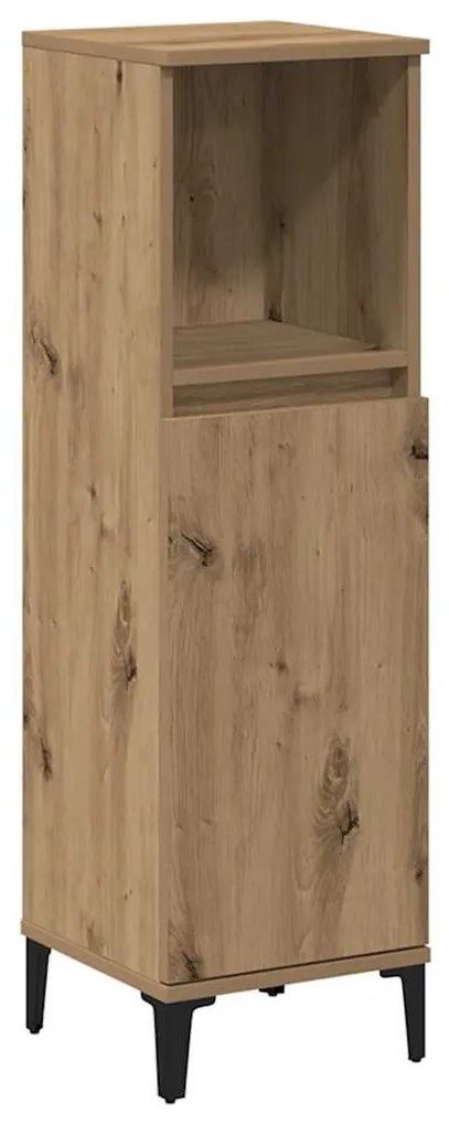 vidaXL Ντουλάπι μπάνιου Δρυς τεχνίτης 30x30x100 cm Κατασκευασμένο ξύλο