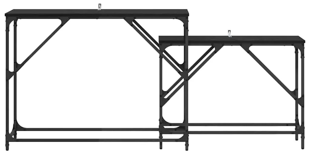 vidaXL Τραπέζι κονσόλας 2 pcs Μαύρη Οξυά 100 x 28 x 75 εκ.