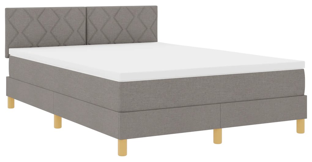 vidaXL Κρεβάτι Σπρινγκ με στρώμα Ταπεί 140x200 cm Ύφασμα