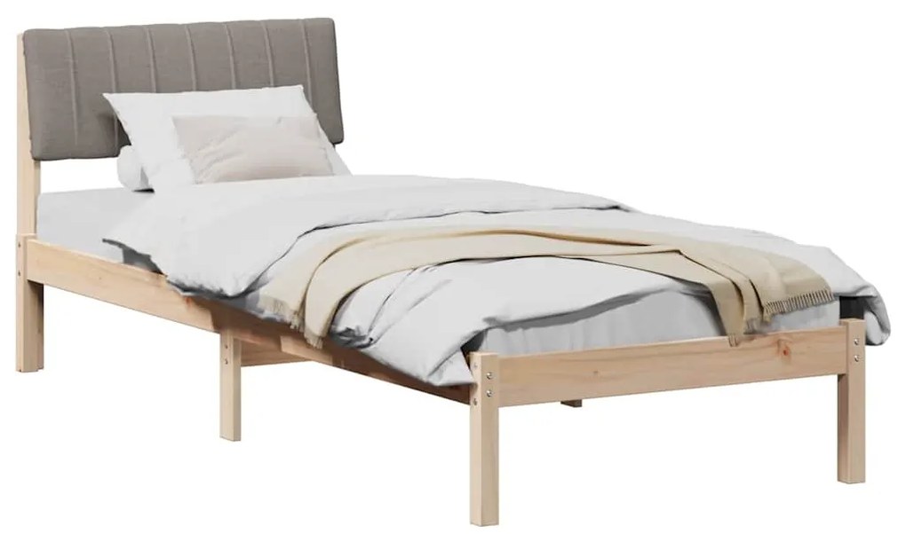 vidaXL Σκελετός Κρεβατιού Καφέ και ταμπά 75 x 190 cm Μασίφ ξύλο πεύκου