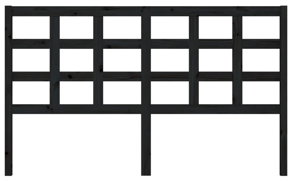 vidaXL Κεφαλάρι Κρεβατιού Μαύρο 165,5x4x100 εκ. από Μασίφ Ξύλο Πεύκου