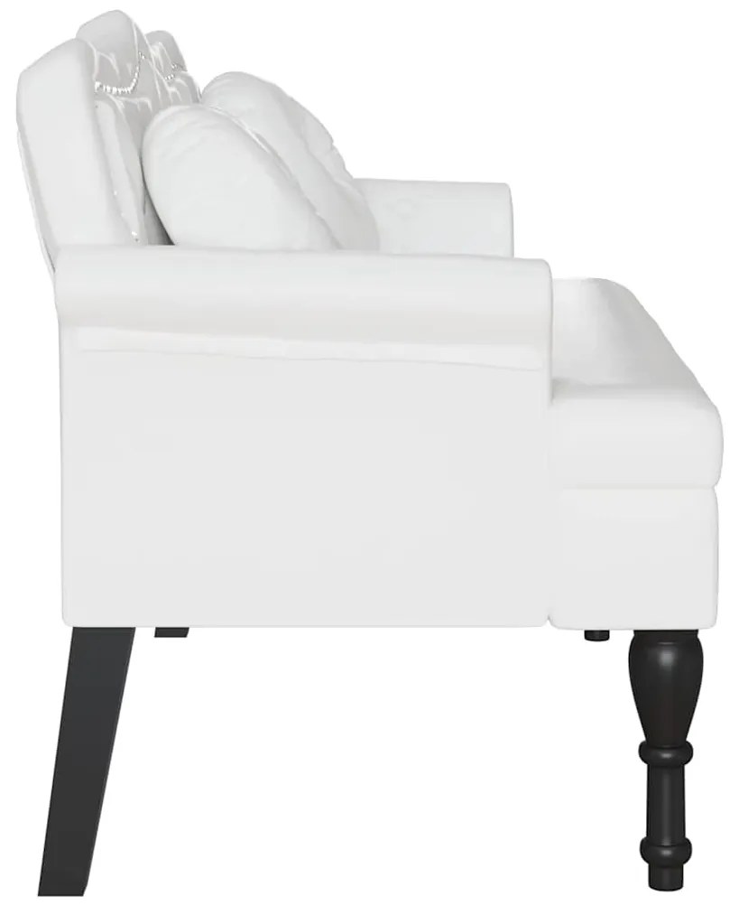 vidaXL Καναπές Chesterfield Λευκό 120,5 x 65 x 75 εκ. Τεχνητό Δέρμα