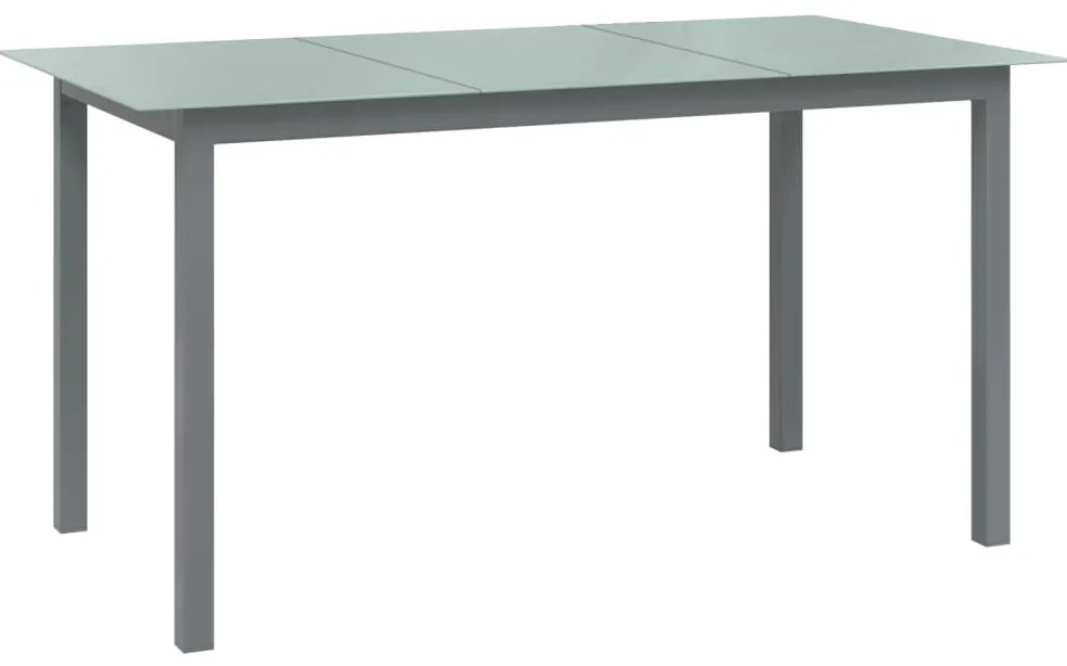 vidaXL Τραπέζι Κήπου Ανοιχτό Γκρι 150x90x74 εκ. από Αλουμίνιο / Γυαλί