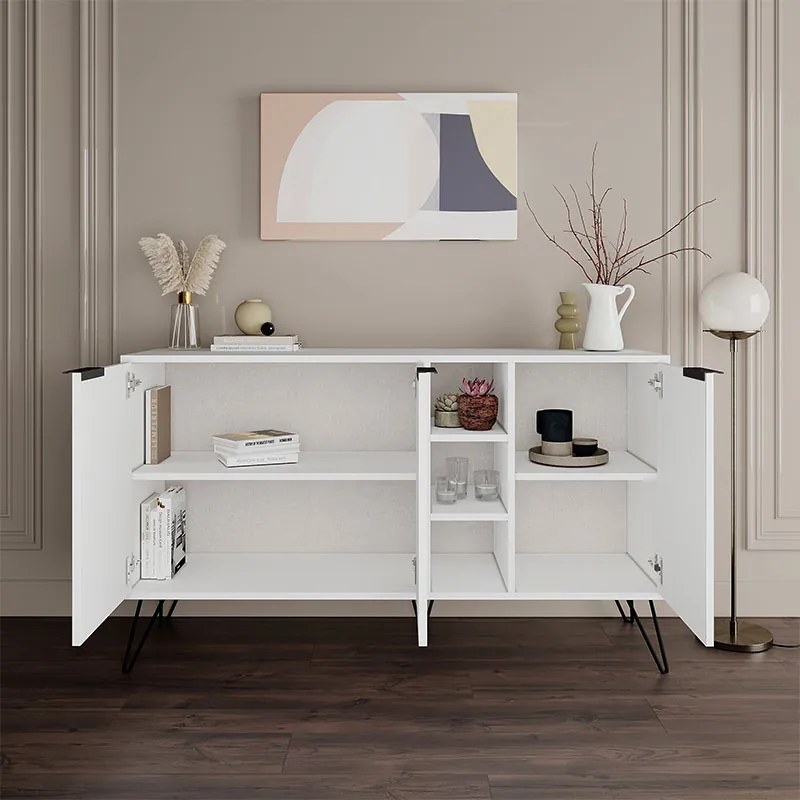 ΜΠΟΥΦΕΣ CLARA MEGAPAP ΧΡΩΜΑ ΛΕΥΚΟ 142X35,6X83ΕΚ.