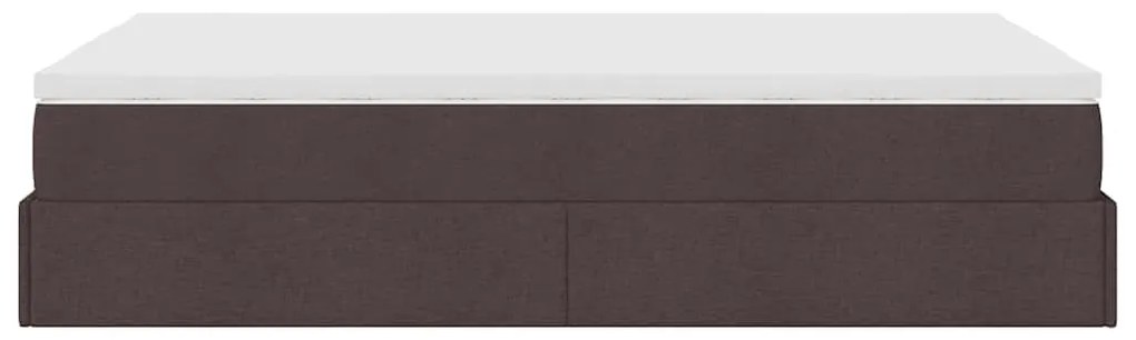 Οθωμανικό κρεβάτι με στρώμα Σκούρο καφέ 120x190 cm Ύφασμα 3311095