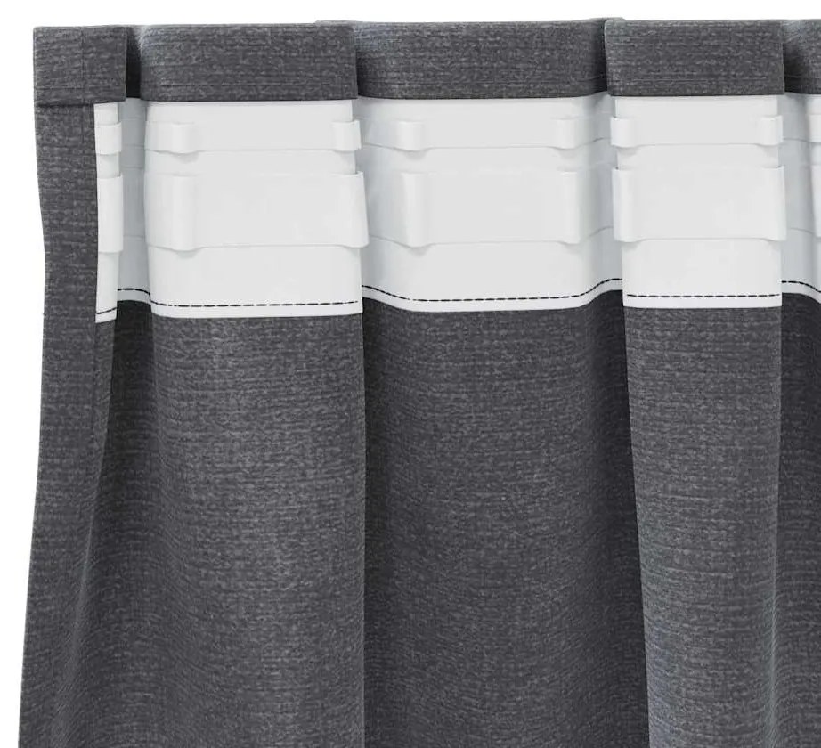 vidaXL Κουρτίνες με κουρτίνες 2 pcs Ανοιχτό γκρι 140 x 260 cm Βελούδο