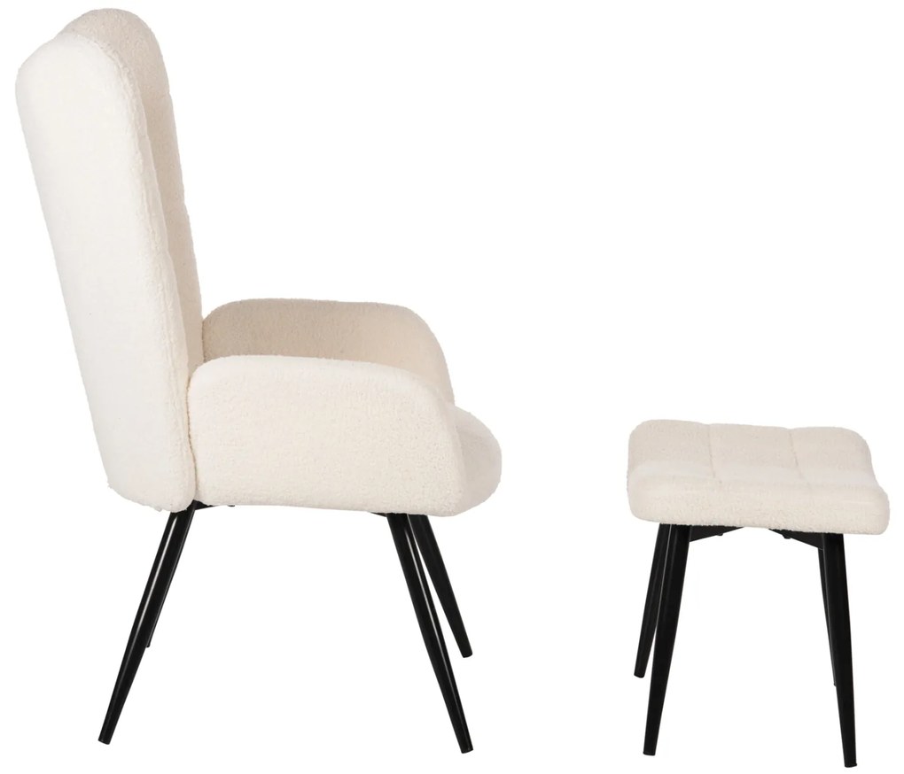 ΠΟΛΥΘΡΟΝΑ ΜΠΕΡΖΕΡΑ CRAWLEY ΜΕ ΥΠΟΠΟΔΙΟ HM8918.25 ΥΦΑΣΜΑ ΜΠΟΥΚΛΕ ΛΕΥΚΟ 70x74x105Y εκ.