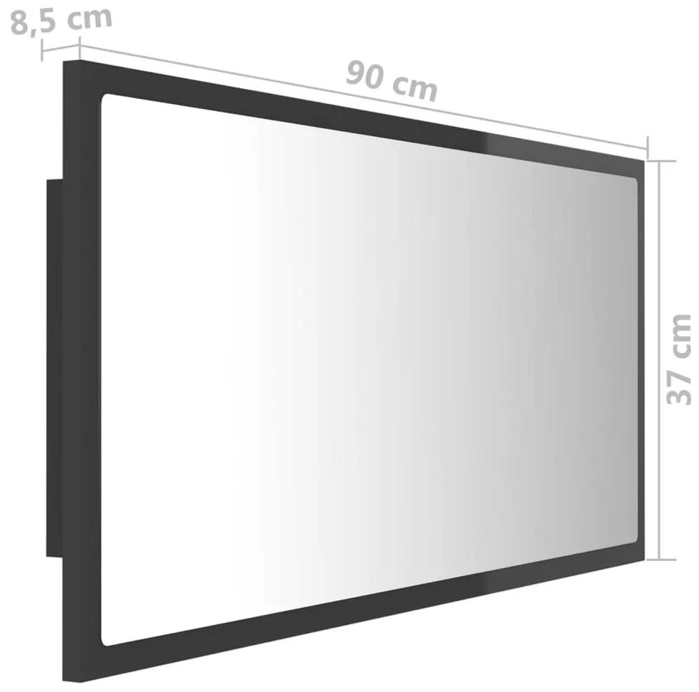 Καθρέφτης Μπάνιου με LED Γυαλ. Γκρι 90x8,5x37 εκ. Ακρυλικός - Γκρι