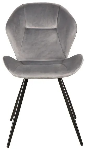Επενδυμένη καρέκλα Ginger 51x41x85 μαύρος μεταλλικός σκελετός/γκρι βελούδο bluvel 14 DIOMMI GINGERVCSZ DIOMMI-80-1751