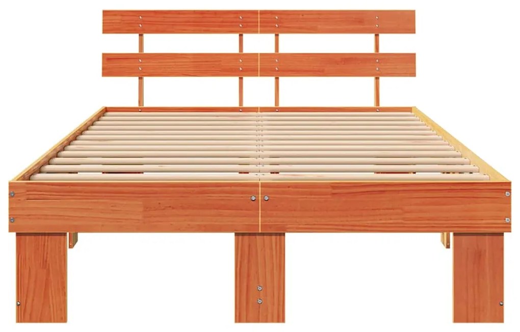 vidaXL Σκελετός Κρεβατιού Καφέ 120 x 190 cm Μασίφ ξύλο πεύκου