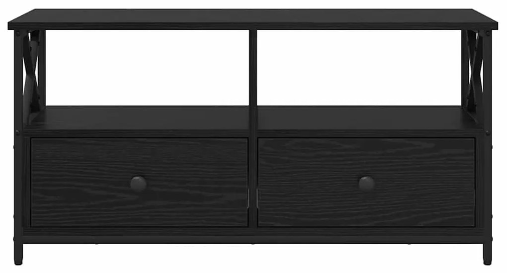 vidaXL Ντουλάπι TV με συρτάρι Μαύρη Οξυά 90 x 33 x 45 εκ