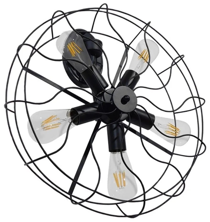 Φωτιστικό Τοίχου-Απλίκα Fan 01163 Black GloboStar Metal