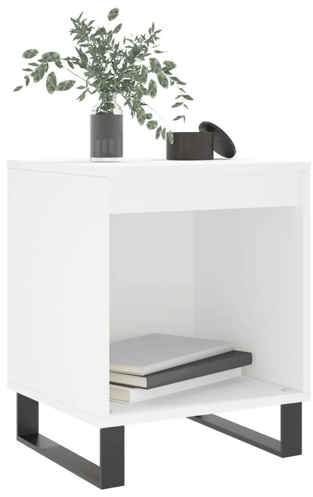 vidaXL Κομοδίνο Λευκό 40 x 35 x 50 εκ. από Επεξεργασμένο Ξύλο