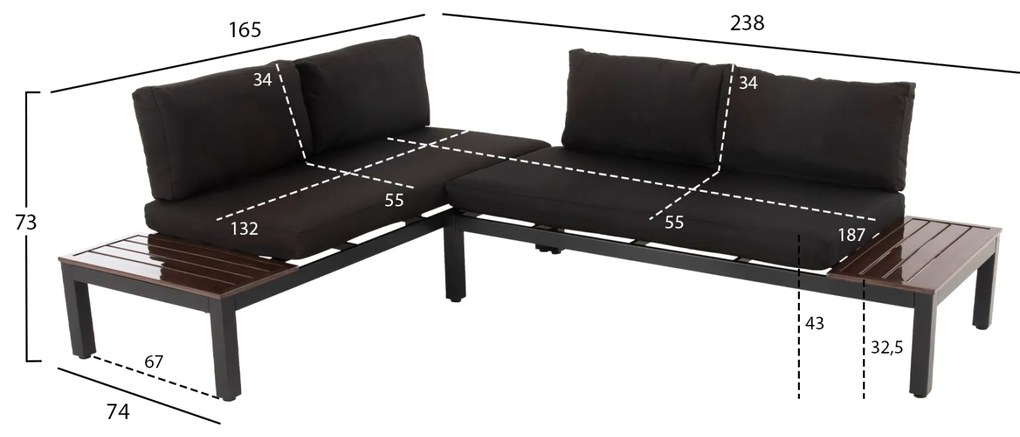 ΣΕΤ ΣΑΛΟΝΙ ΠΟΛΥΜΟΡΦΙΚΟ DEX 3TMX HM6090 ΑΛΟΥΜΙΝΙΟ ΣΕ ΑΝΘΡΑΚΙ & ΚΑΦΕ-ΜΑΥΡΑ ΜΑΞΙΛΑΡΙΑ