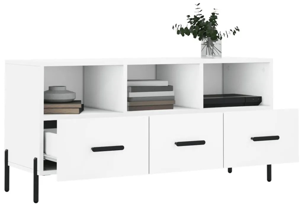 vidaXL Έπιπλο Τηλεόρασης Λευκό 102 x 36 x 50 εκ. από Επεξεργ. Ξύλο